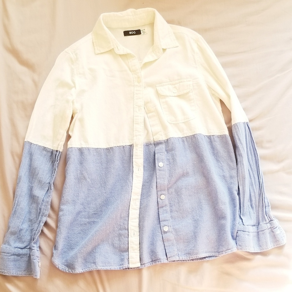 Urban Outfitters BDG Two Tone Block Buttoned Shirt